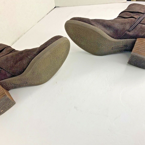 Crown Vintage Womens 7.5 M Faux Leather Brown Boot Ankle Bootie 2.5 in heel  Sid - Picture 6 of 6